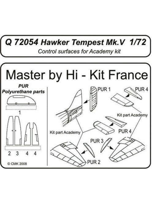 CMK - Hawker Tempest Mk. V Control Surfaces für Academy Bausatz