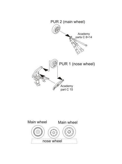 CMK - F-8 Crusader wheels for Academy kit