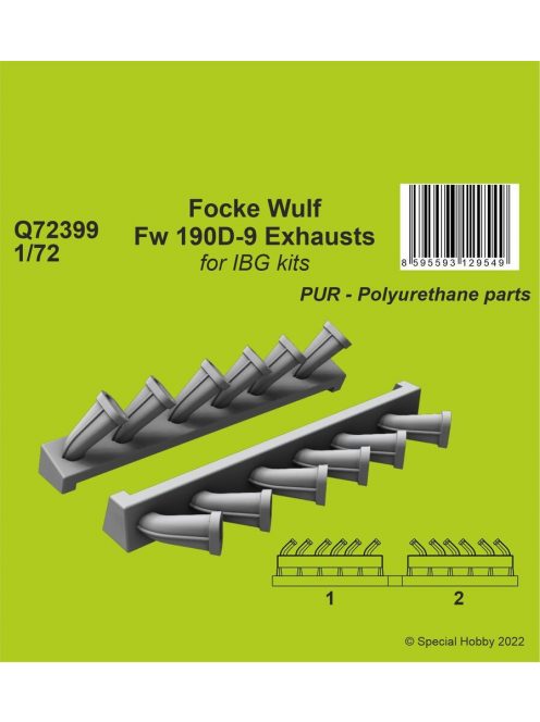 CMK - Focke Wulf Fw 190D-9 Exhausts / for 1/72 IBG kits