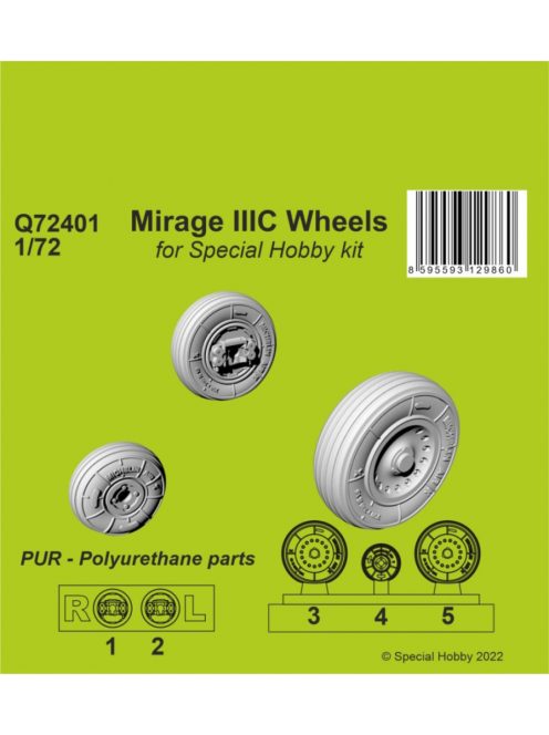 CMK - 1/72 Mirage IIIC Wheels for Special Hobby kit