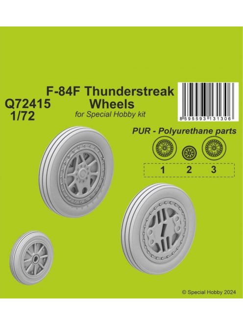 CMK - F-84F Thunderstreak Wheels 1/72 / for Special Hobby kits