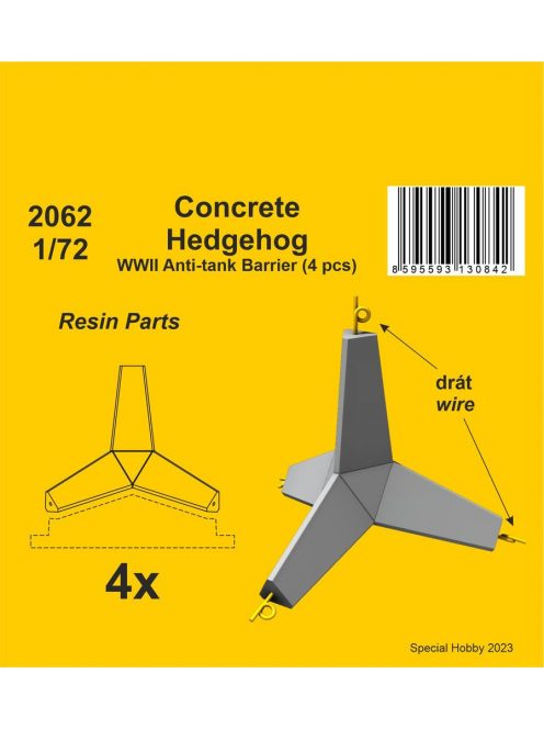 CMK - Concrete Hedgehog - WWII Anti-tank Barrier (4 pcs.) 1/72