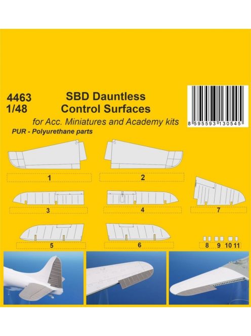 CMK - SBD Dauntless Control Surfaces / for Acc. Miniartures and Academy kits