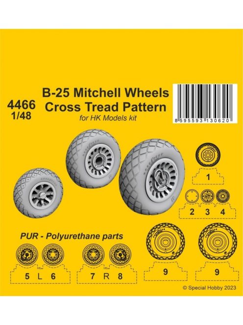 CMK - B-25 Mitchell Wheels/ Cross Tread Pattern 1/48 / for HK kit