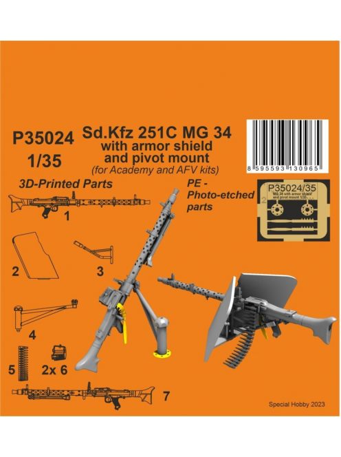 CMK - Sd.Kfz 251C MG 34 with armor shiels and pivot mount 1/35