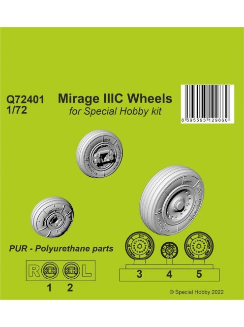 CMK - Mirage IIIC Wheels for Special Hobby kit