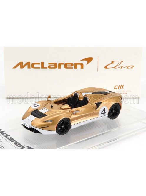 Cm-Models - McLAREN ELVA N 4 RACING 2020 GOLD WHITE