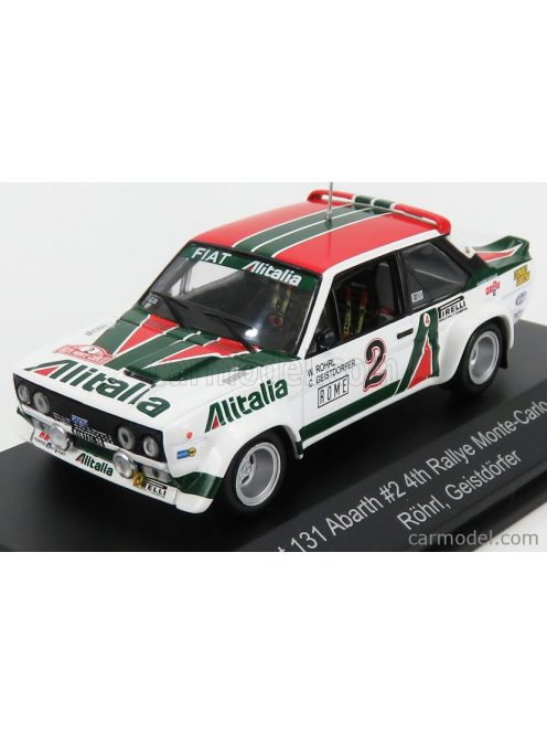 Cmr - Fiat 131 Abarth Alitalia N 2 4Th Rally Montecarlo 1978 W.Rohrl - C.Geistdorfer White Green Red