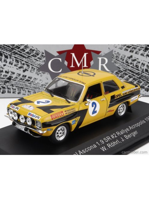 Cmr - Opel Ascona 1.9 Sr N 2 Rally Acropolis 1975 W.Rohrl - J.Berger Yellow Black