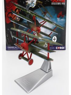   Corgi - FOKKER DR.i TRIPLANE MILITARY AIRPLANE 1918 - THE RED BARON MILITARY GREEN