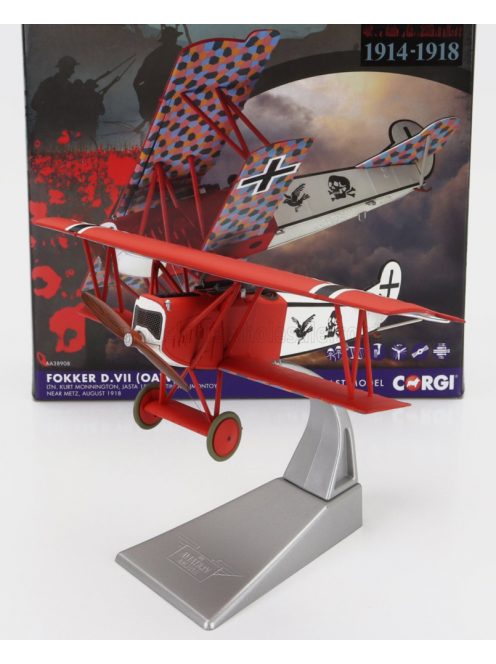 Corgi - FOKKER D.VII OAW MILITARY AIRPLANE 1918 MILITARY RED WHITE