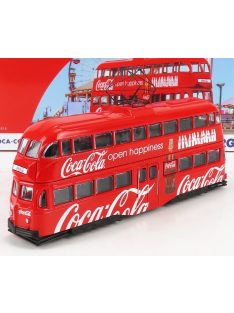   Corgi - BLACKPOOL DECKER DOUBLE TRAM AUTOBUS COCA-COLA OPEN HAPPINESS 1934 RED WHITE