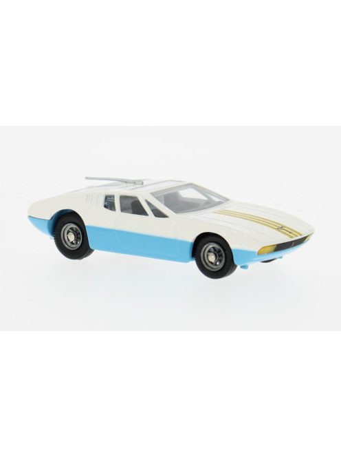 Corgi - Ghia 5000 Mangusta mit De Tomaso Fahrgestell, weiss/blau, 1:43