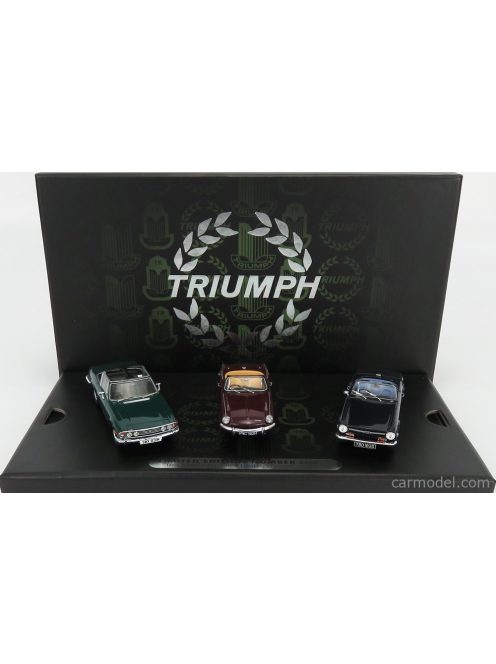 Corgi - Triumph Set 3X Spitfire Mkiii Spider 1964 - Tr6 Spider Open 1962 - Stag Mkii Cabriolet Open 1972 Various