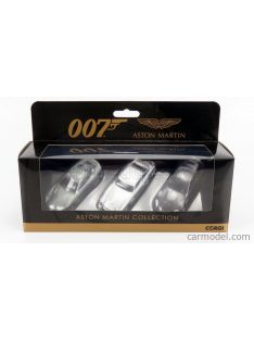   Corgi - Aston Martin Set 3X 007 James Bond - Db5 1965 Goldfinger - V12 Vanquish Die Another Day La Morte Puo' Attendere - Dbs 2008 Casino Royale Grey Silver