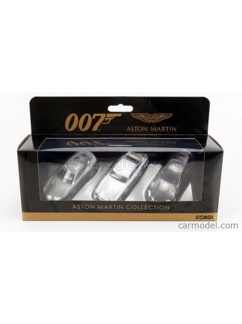 Corgi - Aston Martin Set 3X 007 James Bond - Db5 1965 Goldfinger - V12 Vanquish Die Another Day La Morte Puo' Attendere - Dbs 2008 Casino Royale Grey Silver