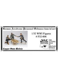   Copper State Models - 1/32 German aerodrome personnel ordnance team with cart