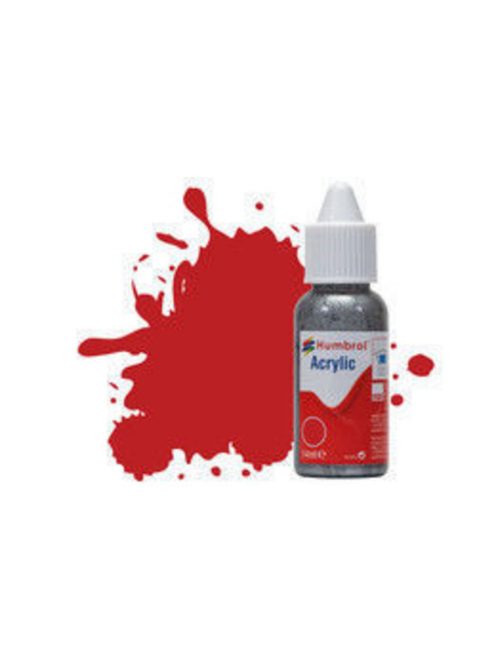 Humbrol - HUMBROL ACRYLIC DROPPER BOTTLE 14ML No 60 Scarlet - Matt