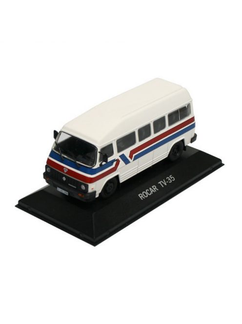 Deagostini - 1:43 Rocar Tv 35 Bus 1983, Legendary Cars, White/Red/Blue