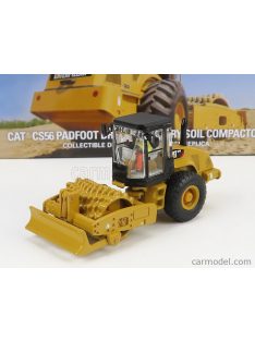   Dm-Models - Caterpillar Catcs56 Rullo Vibrante Monotamburo - Schiacciasassi - Stone Crusher Roll - Padfoot Drum Vibratory Soil Compactor Yellow Black