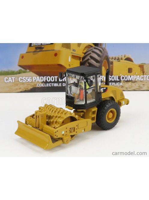 Dm-Models - Caterpillar Catcs56 Rullo Vibrante Monotamburo - Schiacciasassi - Stone Crusher Roll - Padfoot Drum Vibratory Soil Compactor Yellow Black