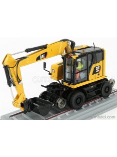   Dm-Models - Caterpillar Catm323F Escavatore Gommato Su Rotaie Ferroviarie - Tractor Hydraulic Excavator Scraper Yellow Black