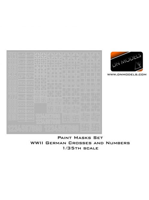 Dnmodels - 1:35 Wwii German Crosses And Numbers Stencils, Early And Late Production Paint Masks Set (35/827-008)