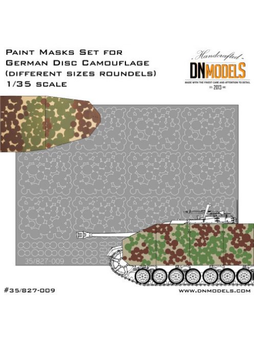 Dnmodels - 1:35 Wwii 1946 German Disc Camo (Different Size Roundels) Paint Mask Set (35/827-009)