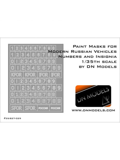 Dnmodels - 1:35 Modern Russian Vehicles Numbers And Insignia Paint Masks Set (35/827-029)