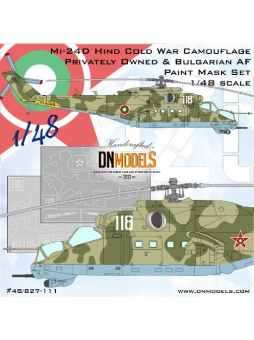 Dnmodels - 1:48 Mi-24D Hind Cold War Camouflage, Privately Owned And Bulgarian Af Paint Mask Set (48/827-111)