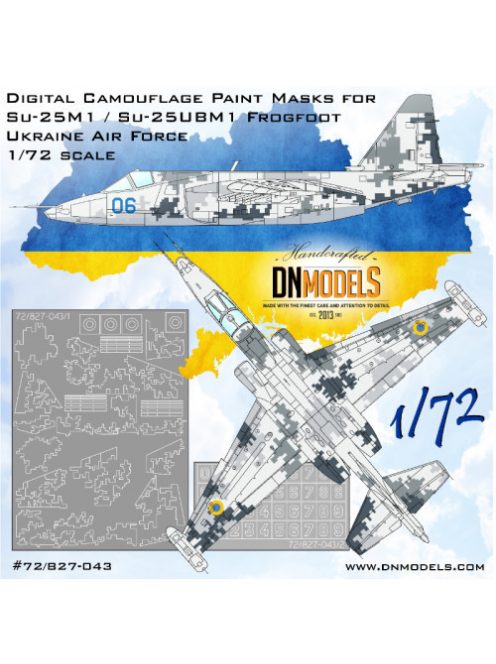 Dnmodels - 1:72 Su-25M1/Su-25Ubm1 Frogfoot Ukrainian Digital Camo Paint Mask Set (72/827-043)