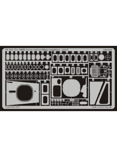 Eduard - Fw-190D Access and Scribing Template for Hasegawa