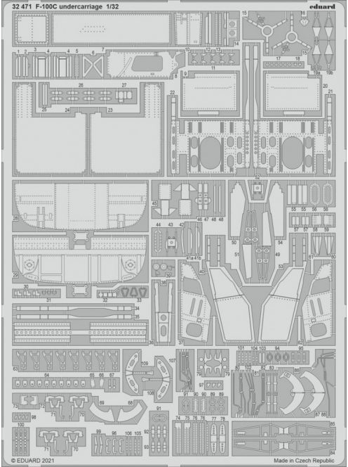 Eduard - F-100C undercarriage for TRUMPETER