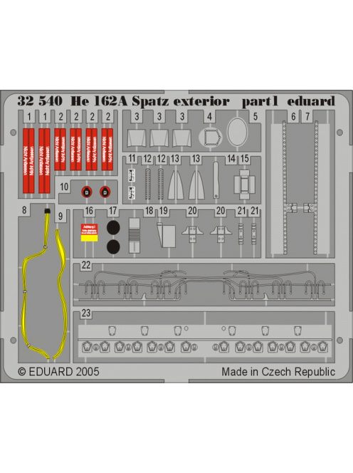 Eduard - Heinkel He 162A Spatz Exterier for Revell