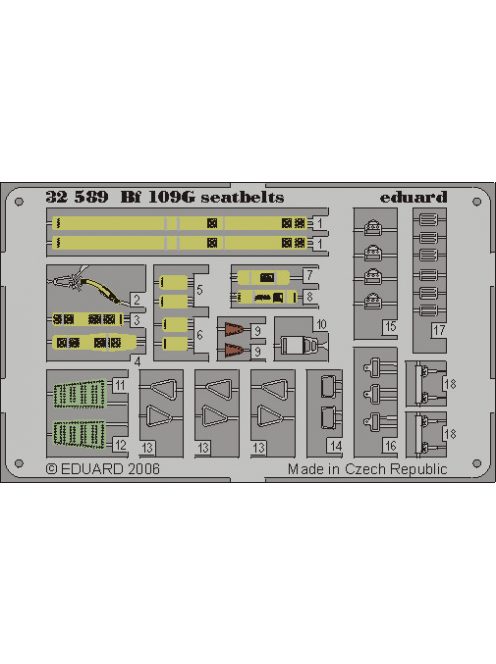 Eduard - Bf 109G Seatbelts for Hasegawa 