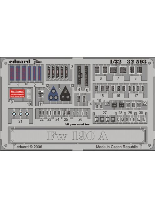 Eduard - Fw 190 Placards for Hasegawa