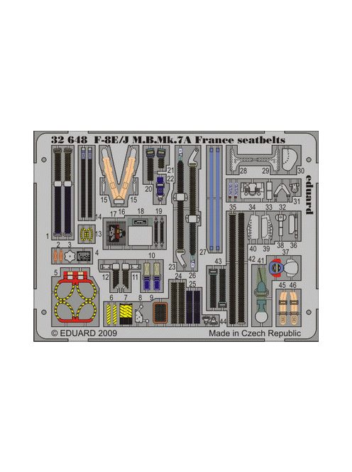 Eduard - F-8E/Jm.B.Mk.7A France Seatbelts for Trumpeter 