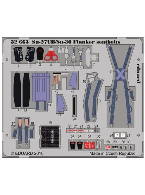 Eduard - Su-27UB/Su-30 Flanker Seatbelts for Trumpeter 