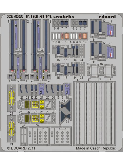 Eduard - F-16I Sufa Seatbelts for Academy 