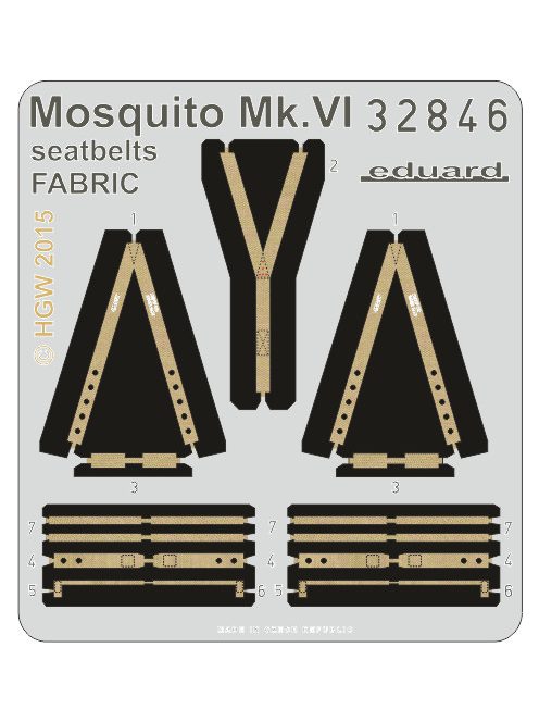 Eduard - Mosquito Mk.VI Seatbelts Fabric forTamiya