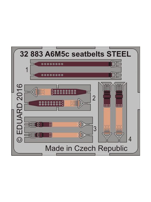 Eduard - A6M5C Seatbelts Steel for Hasegawa 