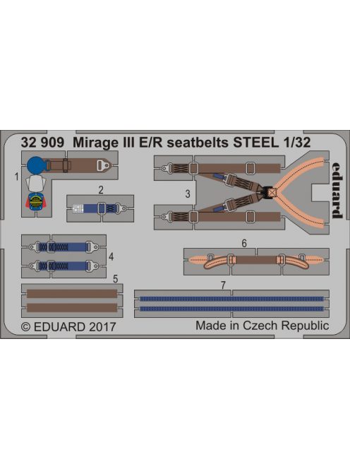 Eduard - Mirage III E/R Seatbelts Steel for Italeri 