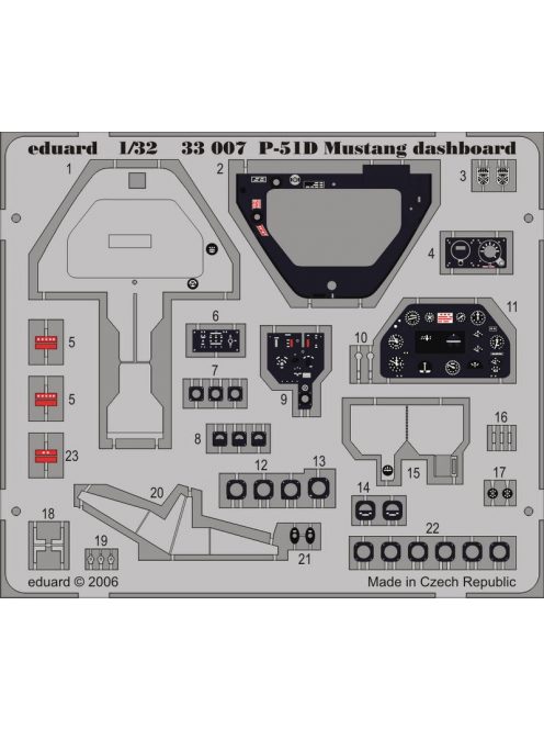 Eduard - P-51D Mustang Dashboard for Hasegawa