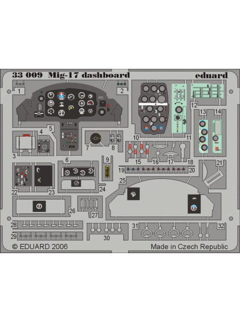 Eduard - Mig-17 Dashboard for Trumpeter