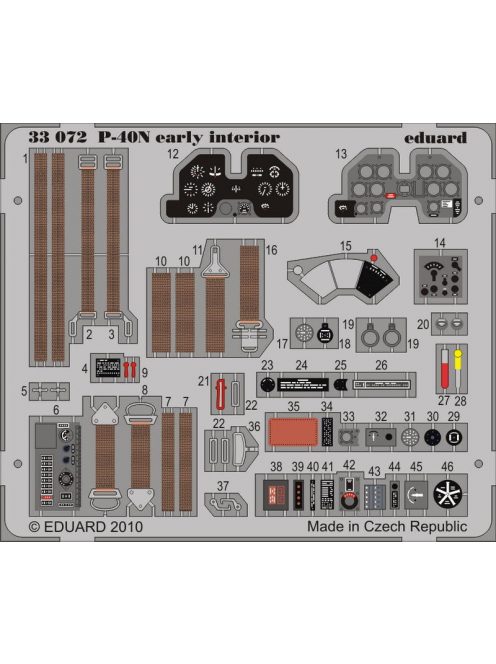 Eduard - P-40N Early Interior S.A. for Hasegawa 