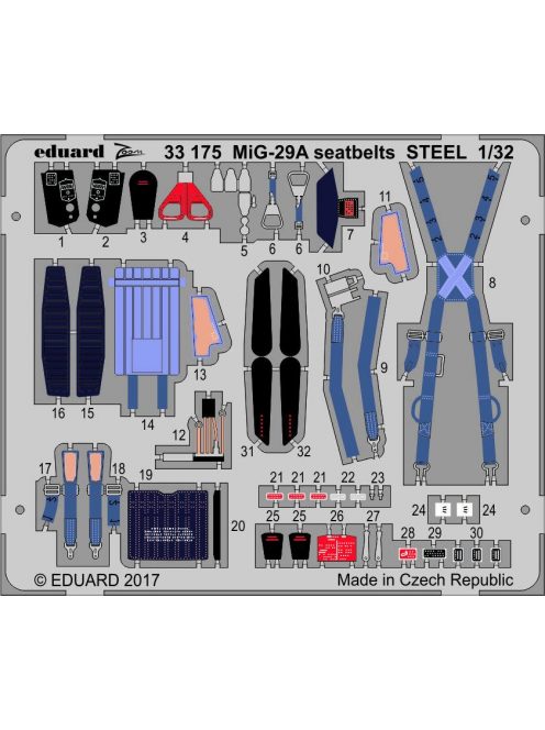 Eduard - Mig-29A Seatbelts Steel for Trumpeter