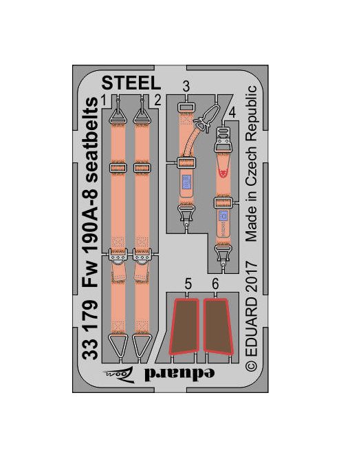 Eduard - Fw 190A-8 Seatbelts Steel for Revell