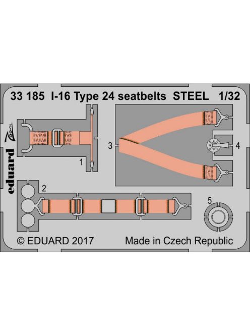 Eduard - I-16 Type 24 Seatbets Steel for ICM