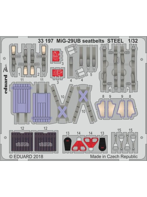 Eduard - Mig-29Ub Seatbelts Steel for Trumpeter