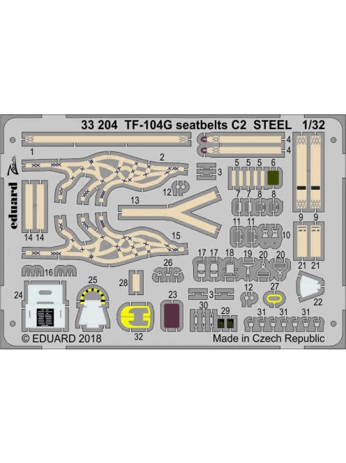 Eduard - Tf-104G Seatbelts C2 Steel for Italeri 